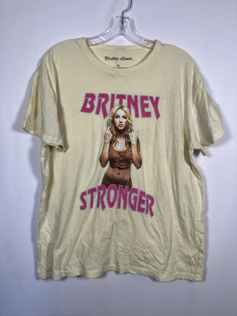 Britney Stronger Graphic Tee In Cream By Britney Spears